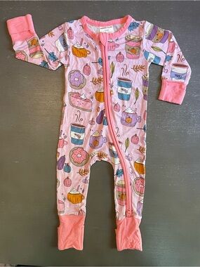 3-6m Spearmint Love Pink Pumpkin Spice Bamboo Zippy